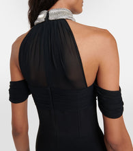 David Koma Embellished halterneck midi dress