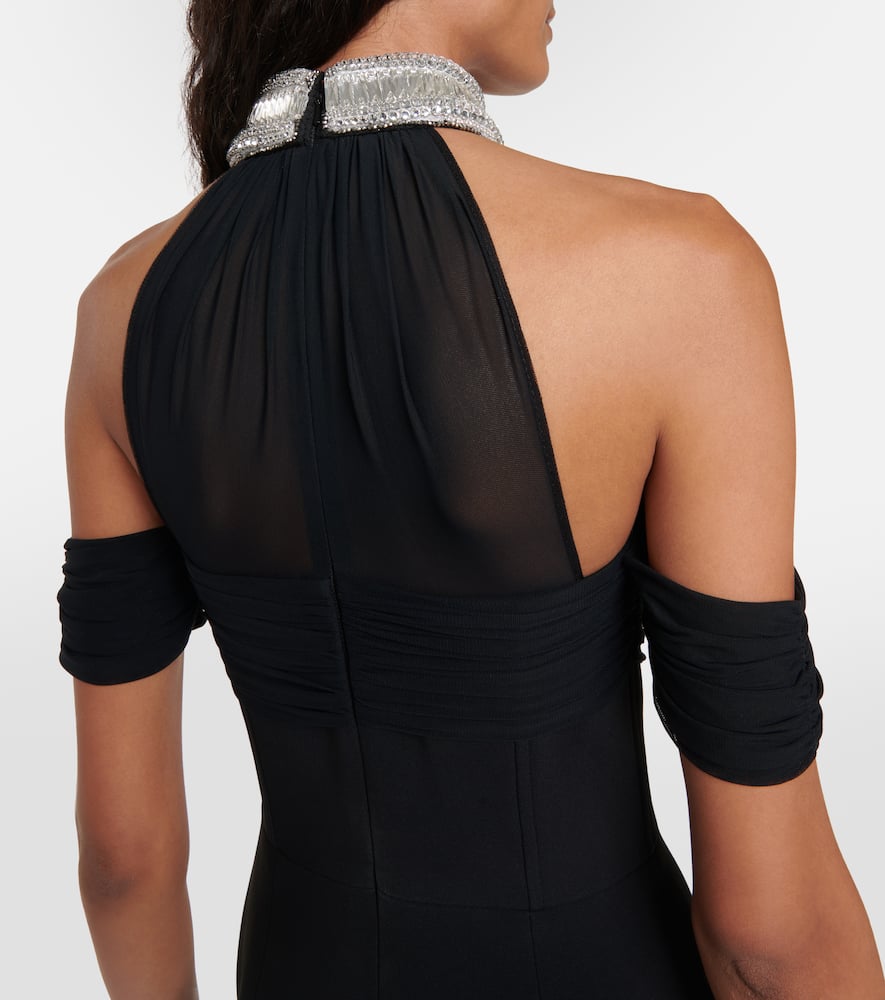 David Koma Embellished halterneck midi dress