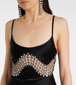 David Koma Embellished satin gown