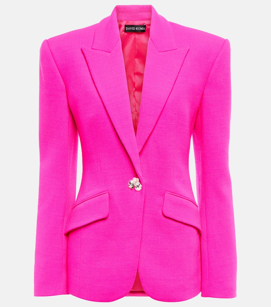 David Koma Embellished virgin wool blazer