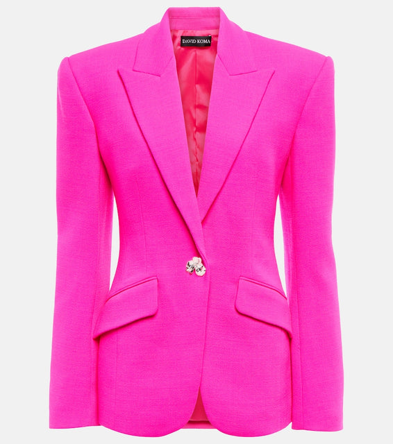 David Koma Embellished virgin wool blazer