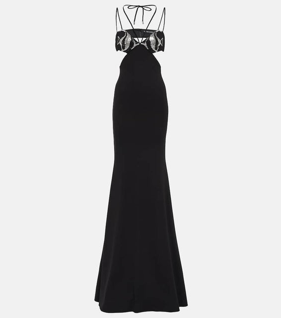 David Koma Embroidered cutout gown