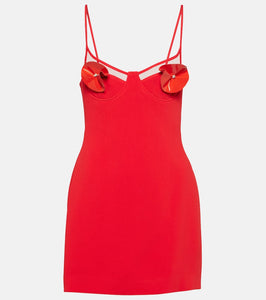 David Koma Floral-appliqué minidress