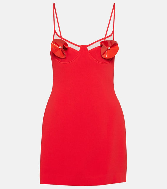 David Koma Floral-appliqué minidress