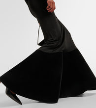 David Koma Flounced velvet and jersey gown