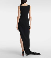 David Koma Fringed asymmetric cady gown
