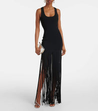 David Koma Fringed knitted maxi dress