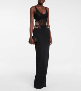 David Koma Lace corset gown