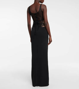 David Koma Lace corset gown