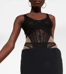 David Koma Lace corset gown
