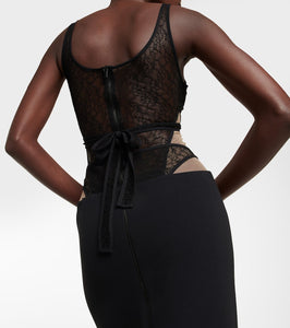David Koma Lace corset gown