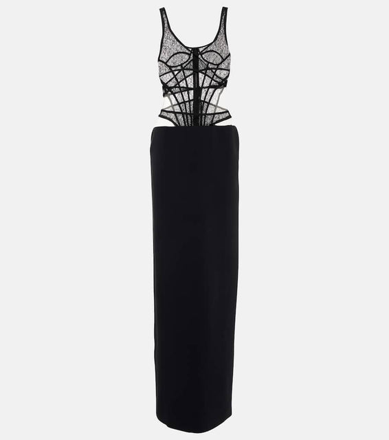 David Koma Lace corset gown