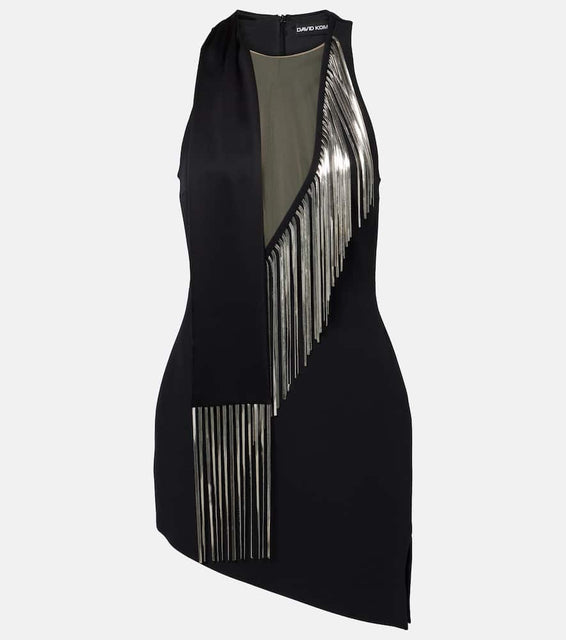 David Koma Metal-trimmed midi dress