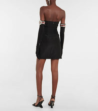 David Koma Moir√É¬© minidress and embellished gloves