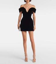 David Koma Off-shoulder velvet corset dress