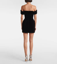 David Koma Off-shoulder velvet corset dress