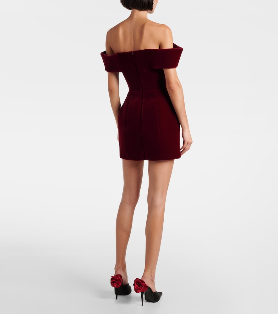 David Koma Off-shoulder velvet minidress