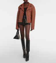 David Koma Oversized leather jacket