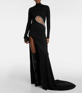 David Koma Paneled embellished jersey gown