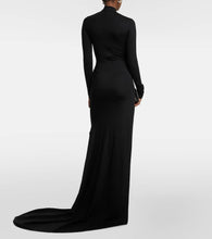 David Koma Paneled embellished jersey gown