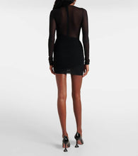 David Koma Ruched mesh minidress