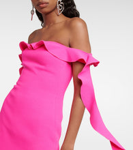 David Koma Ruffle-trimmed wool-blend minidress