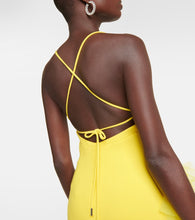 David Koma Ruffled wool crepe midi dress