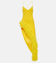 David Koma Ruffled wool crepe midi dress