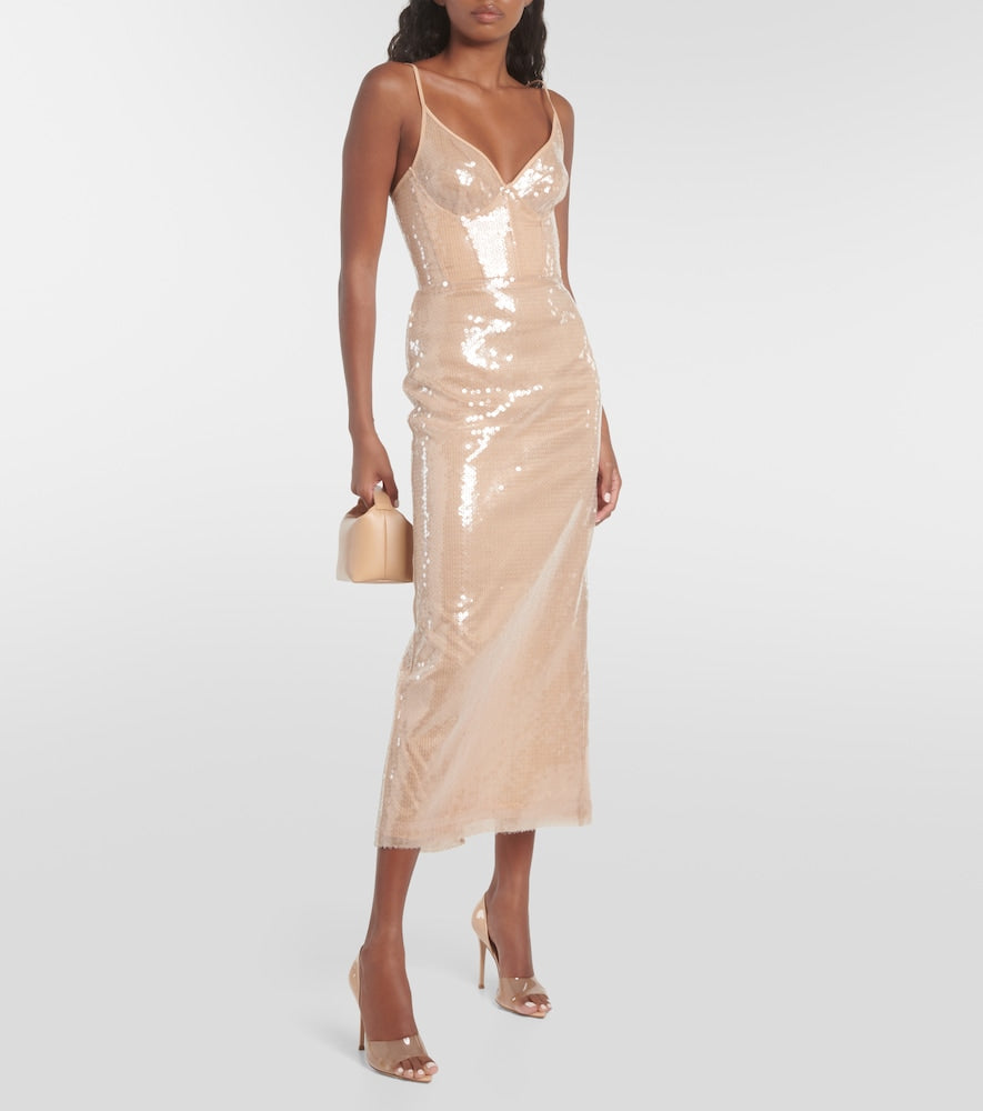 David Koma Sequined midi dress