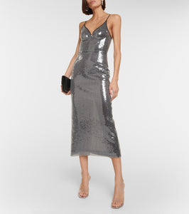 David Koma Sequined pencil midi dress
