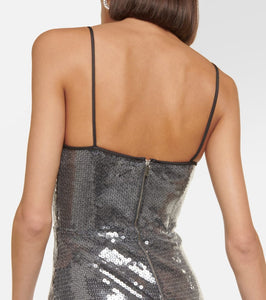 David Koma Sequined pencil midi dress