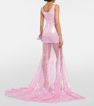 David Koma Sequined sheer gown