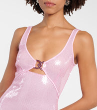 David Koma Sequined sheer gown