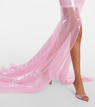 David Koma Sequined sheer gown