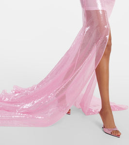 David Koma Sequined sheer gown