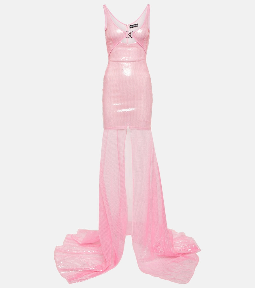 David Koma Sequined sheer gown. David Koma 亮片薄纱礼服