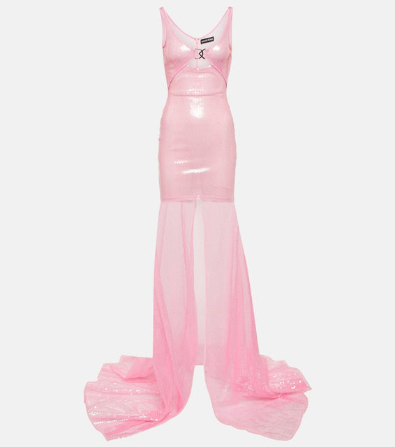 David Koma Sequined sheer gown