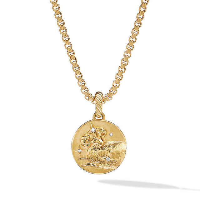David Yurman Aries Amulet in 18K Yellow Gold with Diamonds