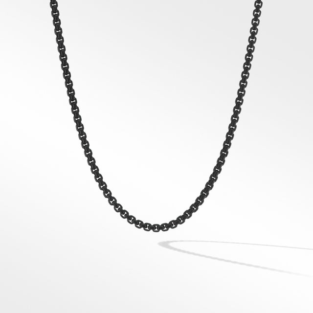 David Yurman Bel Aire Box Chain Necklace in Black with 14K Yellow Gold Accent | 15.5 Inches