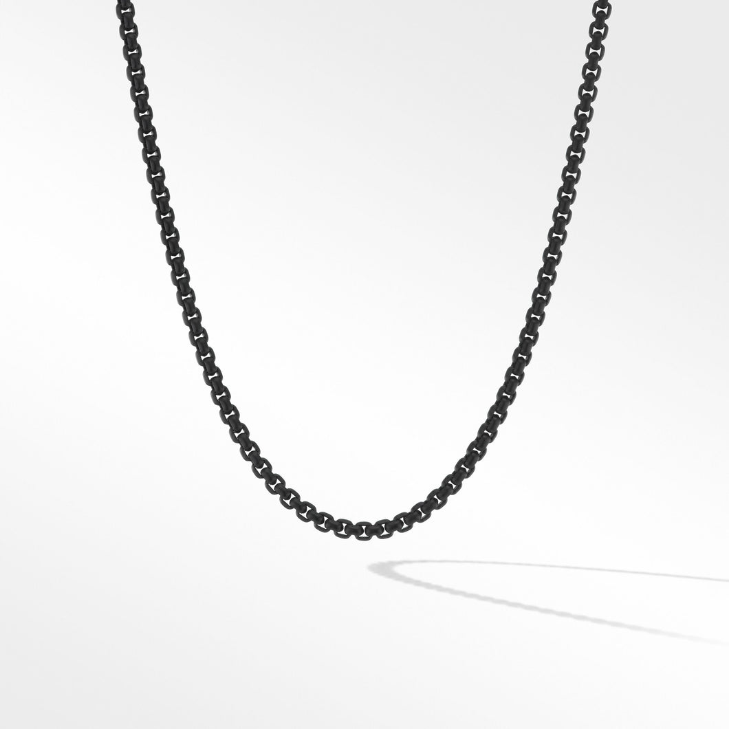David Yurman Bel Aire Box Chain Necklace in Black with 14K Yellow Gold Accent | 15.5 Inches