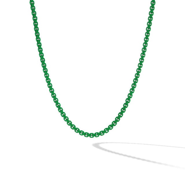 David Yurman Bel Aire Box Chain Necklace in Emerald Green with 14K Yellow Gold Accent | 18 Inches