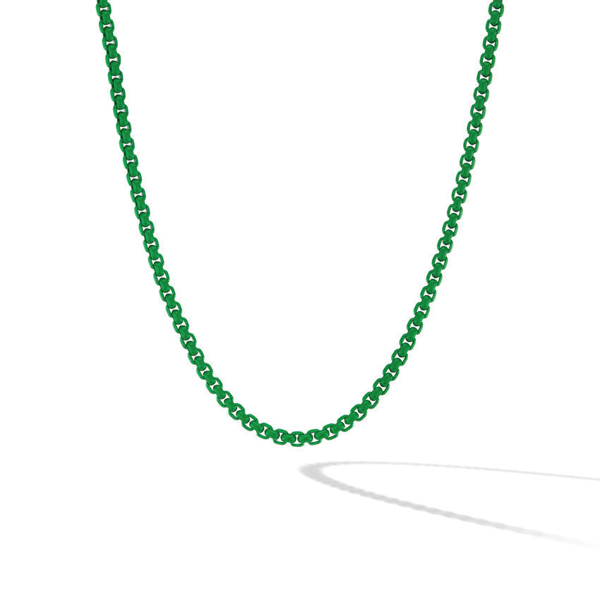 David Yurman Bel Aire Box Chain Necklace in Emerald Green with 14K Yellow Gold Accent | 18 Inches