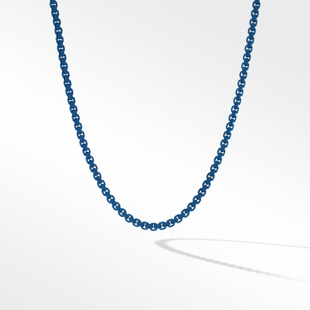 David Yurman Bel Aire Box Chain Necklace in Navy with 14K Yellow Gold Accent | 15.5 Inches