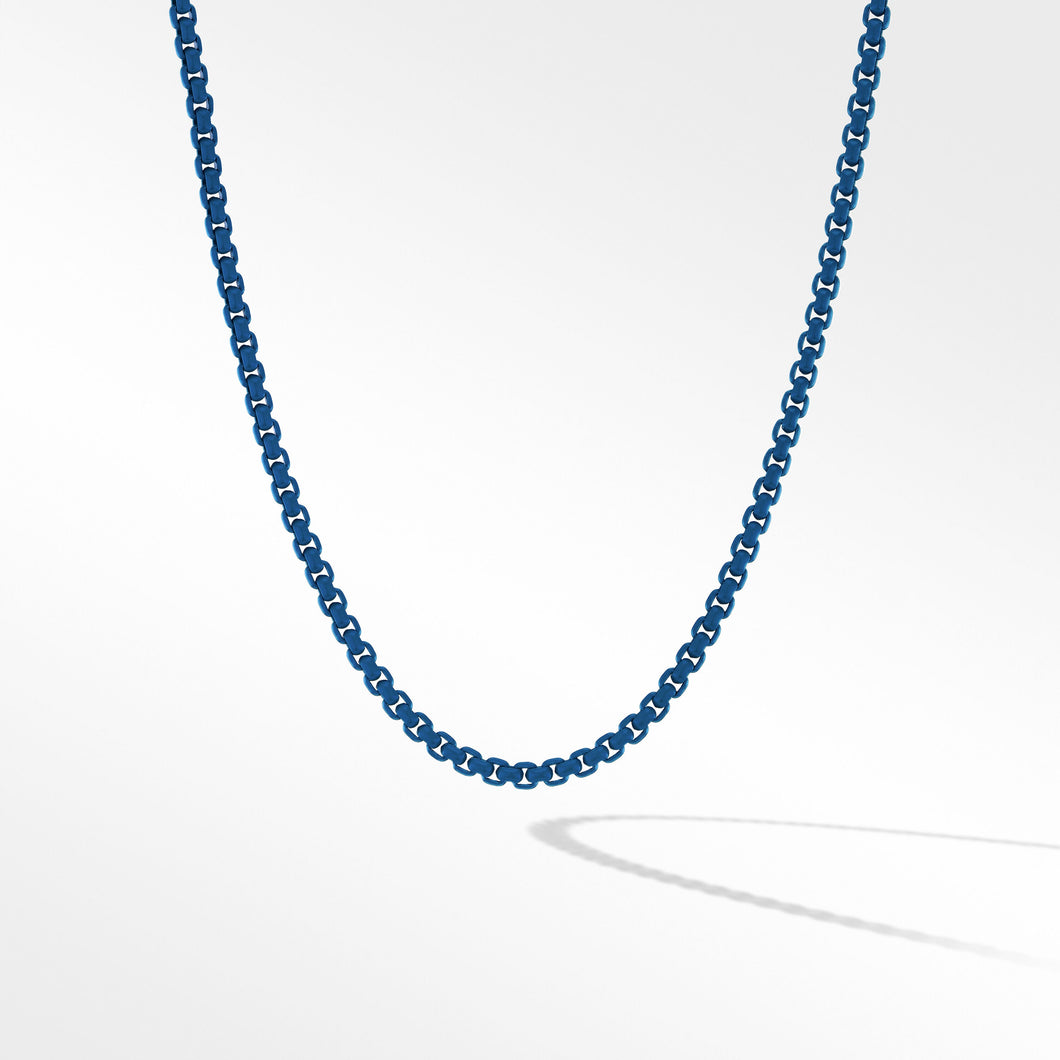 David Yurman Bel Aire Box Chain Necklace in Navy with 14K Yellow Gold Accent | 15.5 Inches