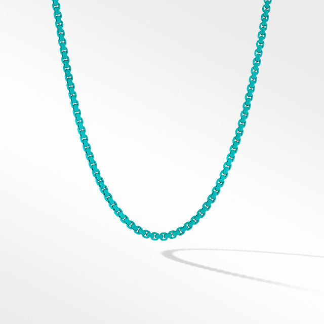 David Yurman Bel Aire Box Chain Necklace in Turquoise with 14K Yellow Gold Accent | 18 Inches