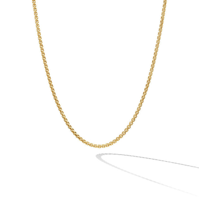 David Yurman Box Chain Necklace in 18K Yellow Gold 1mm - 18 Inches