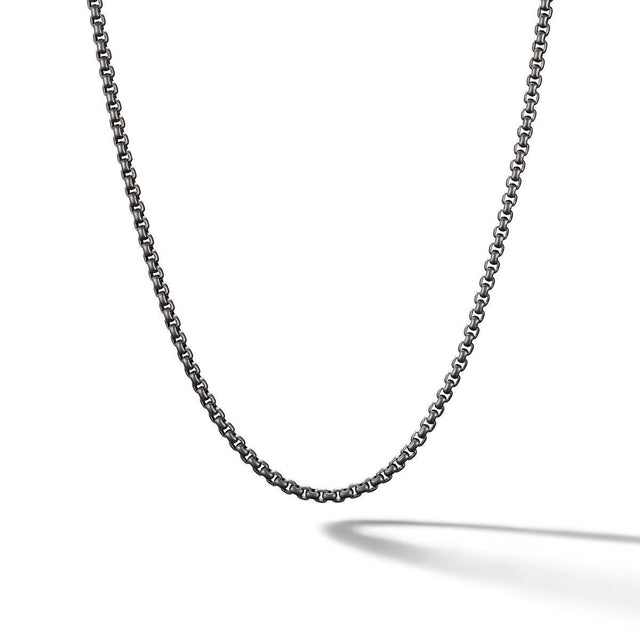David Yurman Box Chain Necklace with Darkened Stainless Steel, 2.7mm - 18 Inches