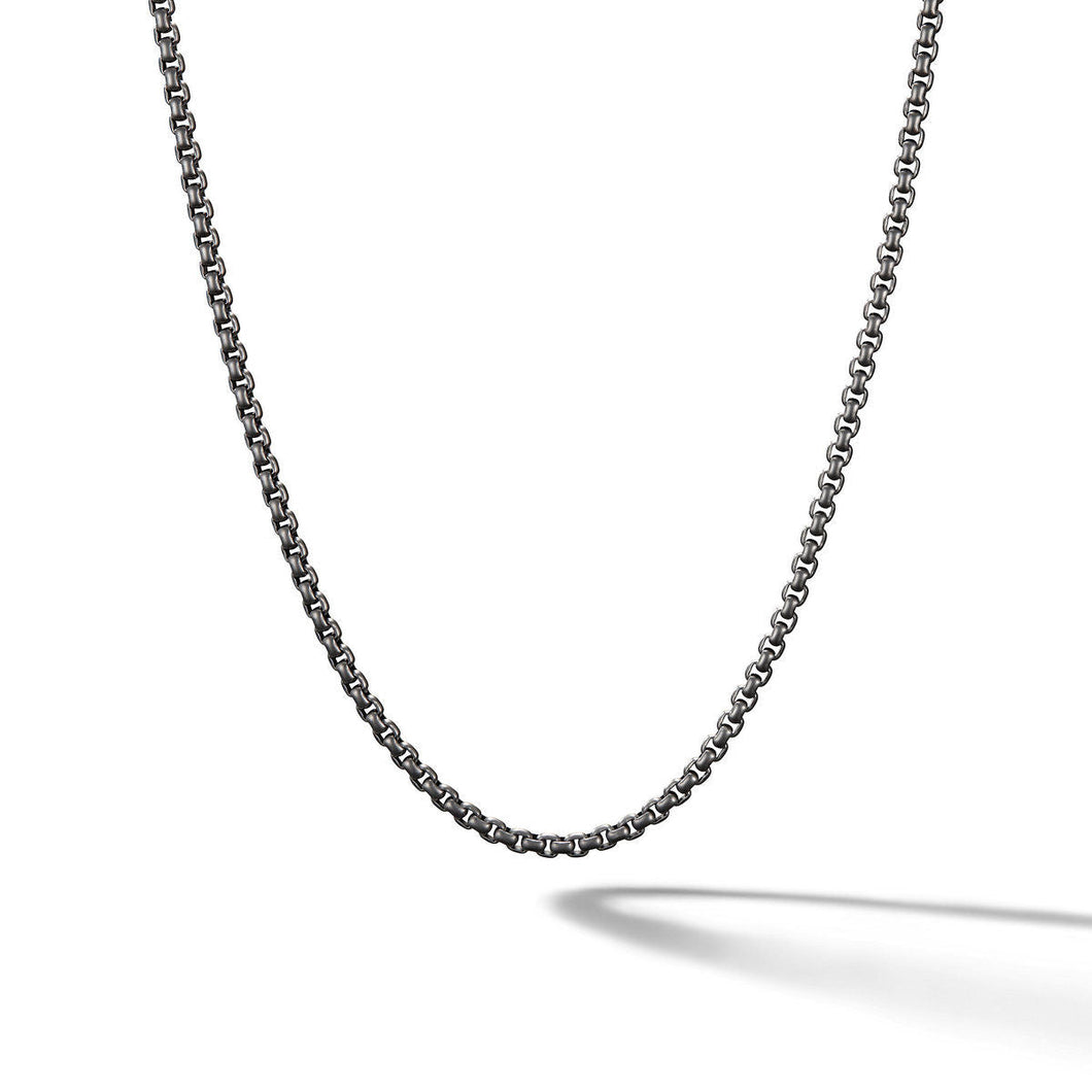 David Yurman Box Chain Necklace with Darkened Stainless Steel, 2.7mm - 18 Inches