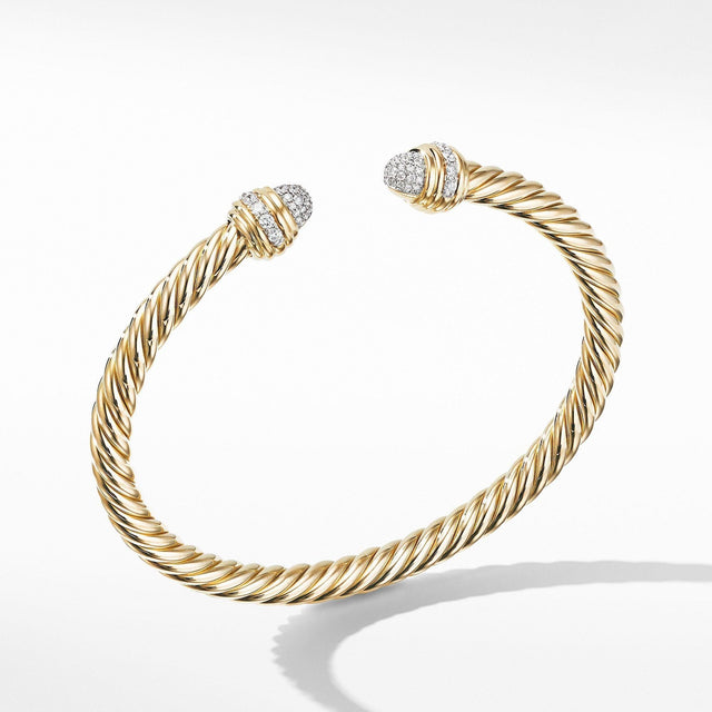 David Yurman Cable Bracelet in 18k Yellow Gold with Diamonds, 5mm