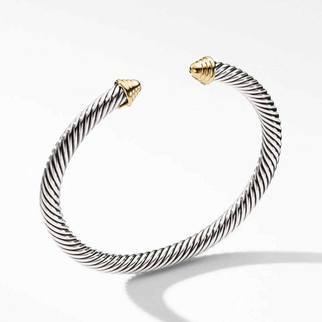 David Yurman Cable Classic Collection Bracelet with 14k Yellow Gold - Small